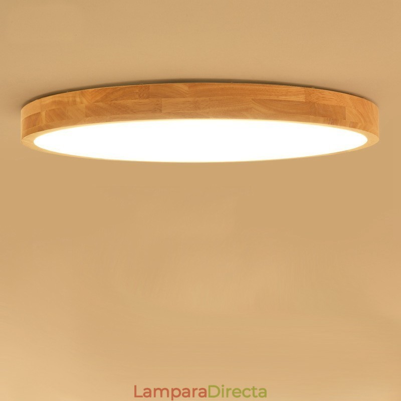 Lámpara de techo de madera redonda ultrafina Lámpara de techo de madera maciza acrílica Luces nórdicas
