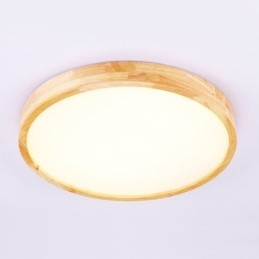 Lámpara de techo de madera redonda ultrafina Lámpara de techo de madera maciza acrílica Luces nórdicas
