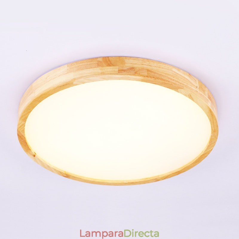 Lámpara de techo de madera redonda ultrafina Lámpara de techo de madera maciza acrílica Luces nórdicas