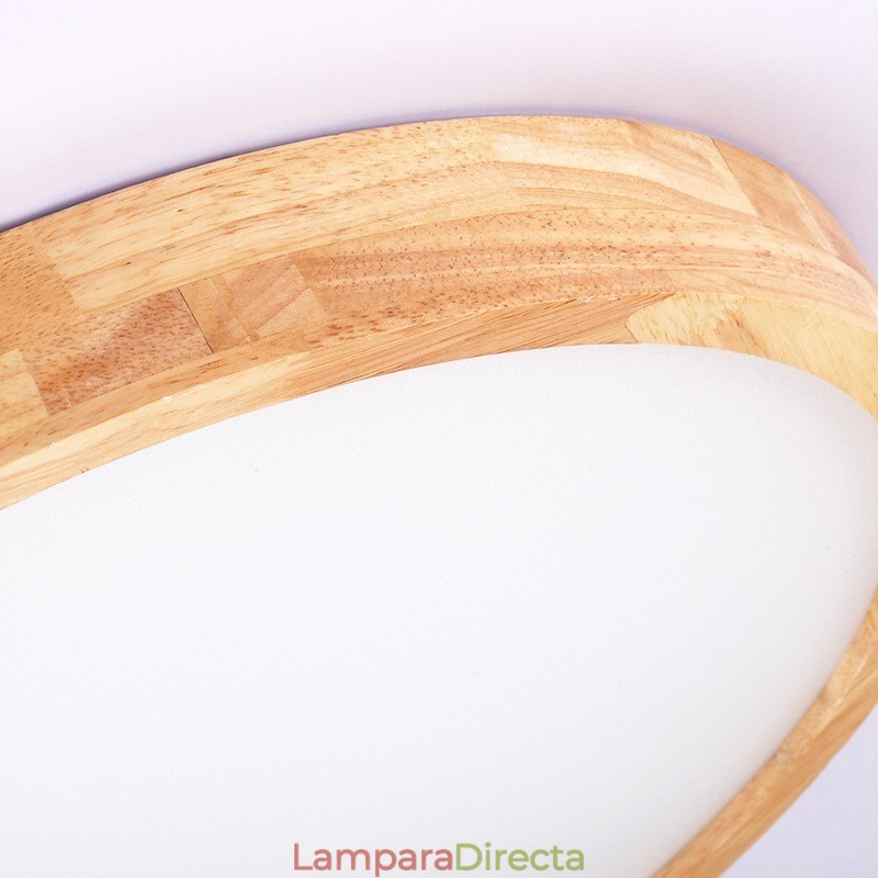 Lámpara de techo de madera redonda ultrafina Lámpara de techo de madera maciza acrílica Luces nórdicas