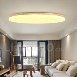Lámpara de techo redonda nórdica, lámpara de madera maciza moderna y sencilla, lámpara de techo ultrafina