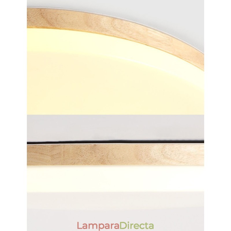 Lámpara de techo redonda nórdica, lámpara de madera maciza moderna y sencilla, lámpara de techo ultrafina