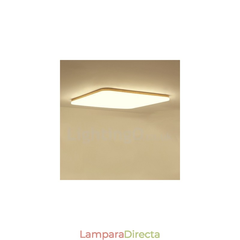 Lámpara de techo ultrafina cuadrada de madera maciza acrílica