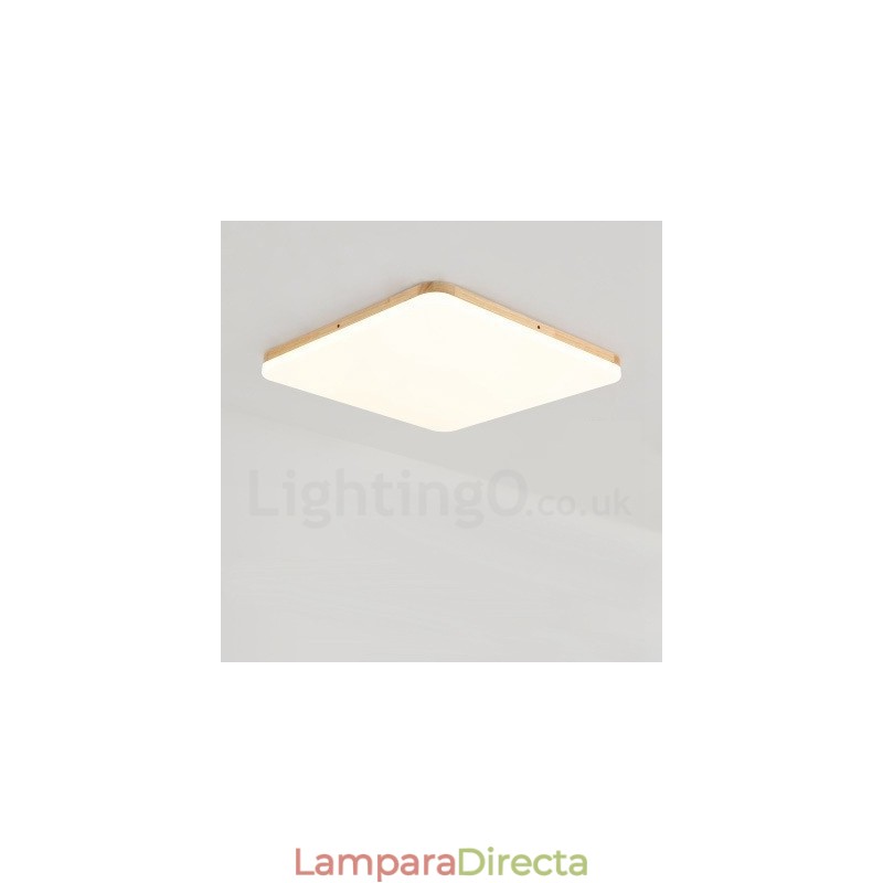 Lámpara de techo ultrafina cuadrada de madera maciza acrílica