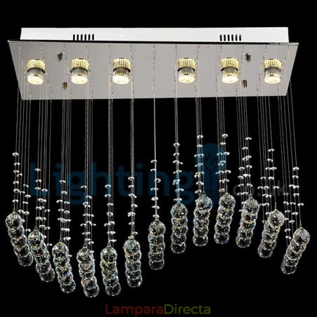 Lámpara de araña contemporánea moderna con montaje empotrado, lámpara colgante con forma de gota de lluvia de cristal Lámpara de araña contemporánea moderna con montaje empotrado, lámpara colgante con forma de gota de lluvia de cristal