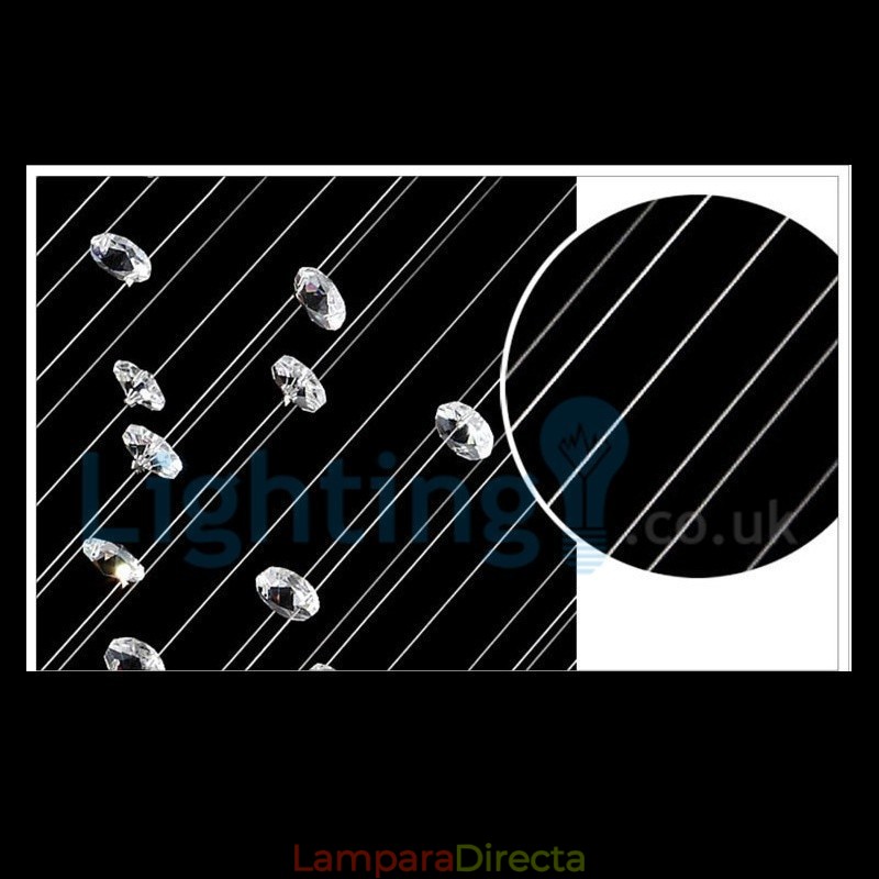 Lámpara de araña contemporánea moderna con montaje empotrado, lámpara colgante con forma de gota de lluvia de cristal