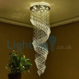 Lámpara de araña contemporánea moderna con montaje empotrado, lámpara colgante con forma de gota de lluvia de cristal