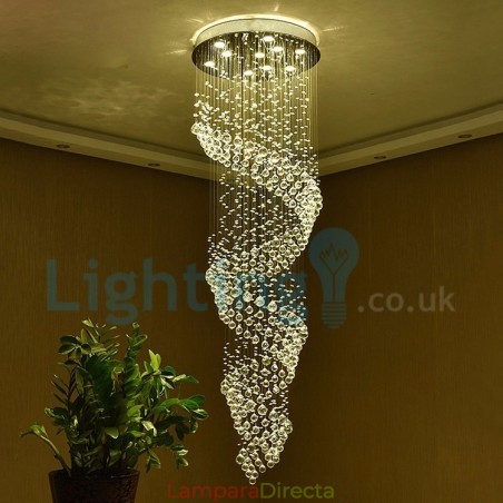 Lámpara de araña contemporánea moderna con montaje empotrado, lámpara colgante con forma de gota de lluvia de cristal Lámpara de araña contemporánea moderna con montaje empotrado, lámpara colgante con forma de gota de lluvia de cristal