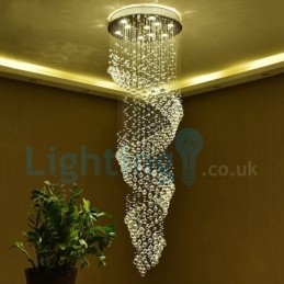 Lámpara de araña contemporánea moderna con montaje empotrado, lámpara colgante con forma de gota de lluvia de cristal