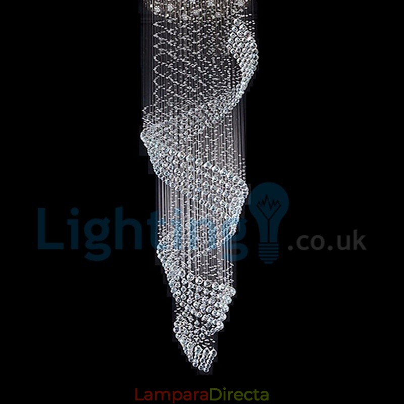 Lámpara de araña contemporánea moderna con montaje empotrado, lámpara colgante con forma de gota de lluvia de cristal