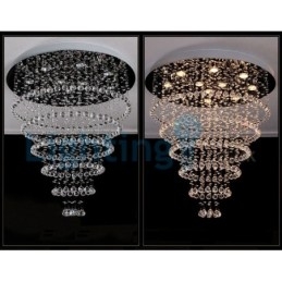 Lámpara de araña contemporánea moderna con montaje empotrado, lámpara colgante con forma de gota de lluvia de cristal