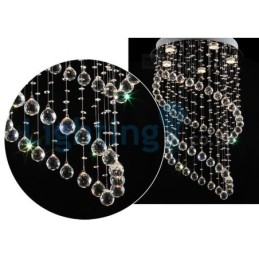 Lámpara de araña contemporánea moderna con montaje empotrado, lámpara colgante con forma de gota de lluvia de cristal