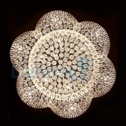 Lámpara de araña contemporánea moderna con montaje empotrado, lámpara colgante con forma de gota de lluvia de cristal
