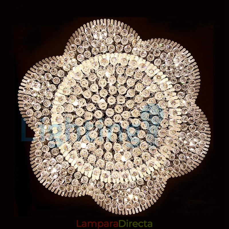 Lámpara de araña contemporánea moderna con montaje empotrado, lámpara colgante con forma de gota de lluvia de cristal