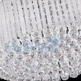 Lámpara de araña contemporánea moderna con montaje empotrado, lámpara colgante con forma de gota de lluvia de cristal