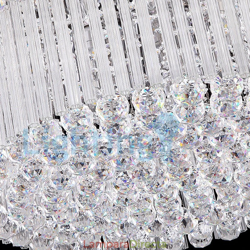 Lámpara de araña contemporánea moderna con montaje empotrado, lámpara colgante con forma de gota de lluvia de cristal