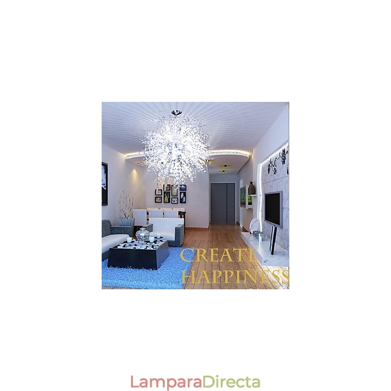 Lámpara colgante de araña con imitación de globo de cristal