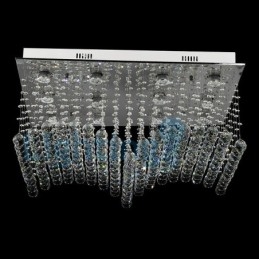 Lámpara de araña contemporánea moderna con montaje empotrado, lámpara colgante con forma de gota de lluvia de cristal