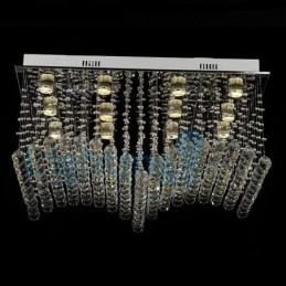 Lámpara de araña contemporánea moderna con montaje empotrado, lámpara colgante con forma de gota de lluvia de cristal