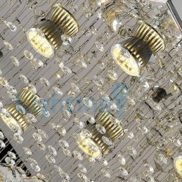 Lámpara de araña contemporánea moderna con montaje empotrado, lámpara colgante con forma de gota de lluvia de cristal