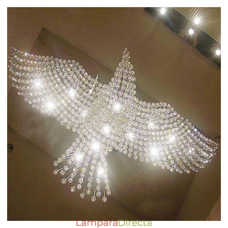 Lámpara de araña contemporánea moderna con montaje empotrado, lámpara colgante con forma de gota de lluvia de cristal