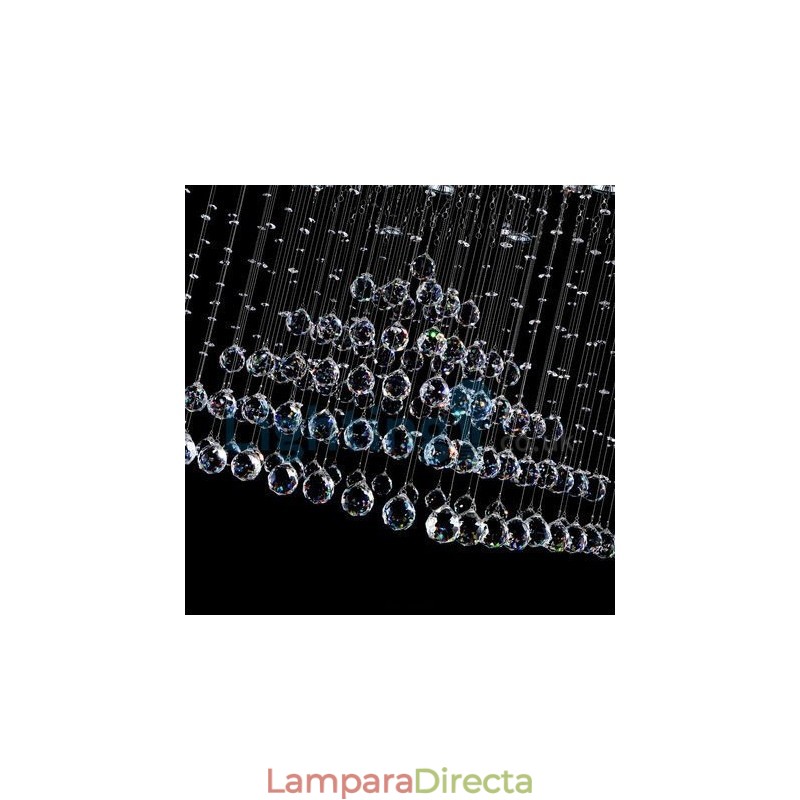 Lámpara de araña contemporánea moderna con montaje empotrado, lámpara colgante con forma de gota de lluvia de cristal
