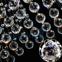 Lámpara de araña contemporánea moderna con montaje empotrado, lámpara colgante con forma de gota de lluvia de cristal