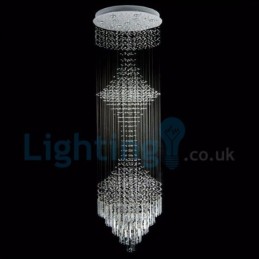Lámpara de araña contemporánea moderna con montaje empotrado, lámpara colgante con forma de gota de lluvia de cristal