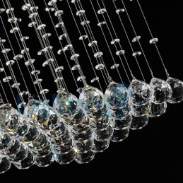 Lámpara de araña contemporánea moderna con montaje empotrado, lámpara colgante con forma de gota de lluvia de cristal