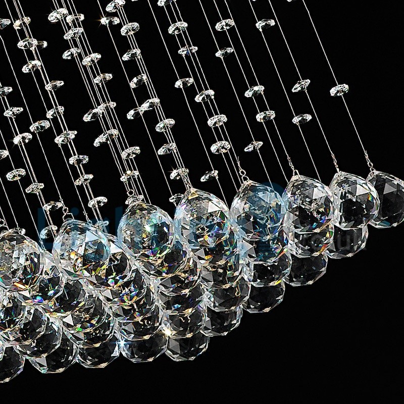 Lámpara de araña contemporánea moderna con montaje empotrado, lámpara colgante con forma de gota de lluvia de cristal