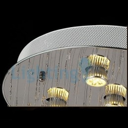 Lámpara de araña contemporánea moderna con montaje empotrado, lámpara colgante con forma de gota de lluvia de cristal