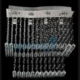 Lámpara de araña contemporánea moderna con montaje empotrado, lámpara colgante con forma de gota de lluvia de cristal