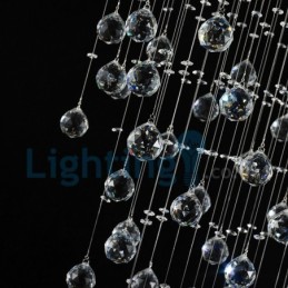 Lámpara de araña contemporánea moderna con montaje empotrado, lámpara colgante con forma de gota de lluvia de cristal