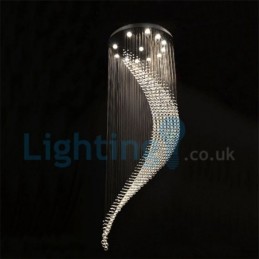 Lámpara de araña contemporánea moderna con montaje empotrado, lámpara colgante con forma de gota de lluvia de cristal