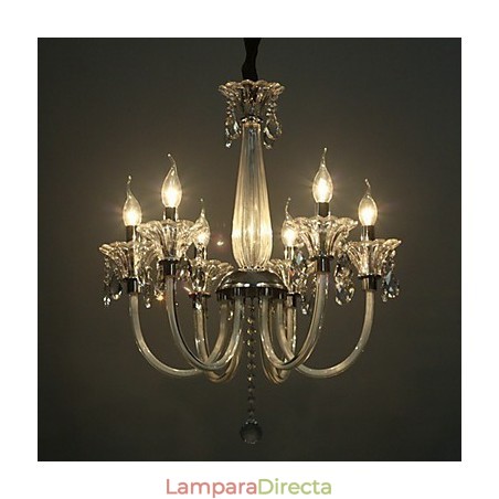 Lámpara de araña estilo americano Lodge de 6 luces con pantalla de vidrio Lámpara de araña estilo americano Lodge de 6 luces con pantalla de vidrio