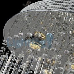 Lámpara de araña contemporánea moderna con montaje empotrado, lámpara colgante con forma de gota de lluvia de cristal