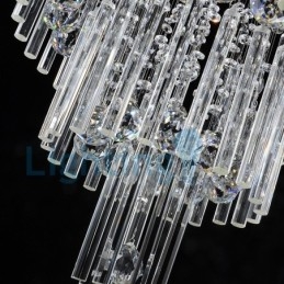 Lámpara de araña contemporánea moderna con montaje empotrado, lámpara colgante con forma de gota de lluvia de cristal