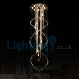 Lámpara de araña contemporánea moderna con montaje empotrado, lámpara colgante con forma de gota de lluvia de cristal