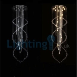 Lámpara de araña contemporánea moderna con montaje empotrado, lámpara colgante con forma de gota de lluvia de cristal