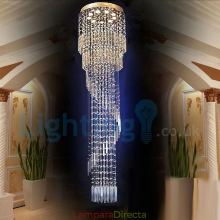 Lámpara de araña contemporánea moderna con montaje empotrado, lámpara colgante con forma de gota de lluvia de cristal Lámpara de araña contemporánea moderna con montaje empotrado, lámpara colgante con forma de gota de lluvia de cristal