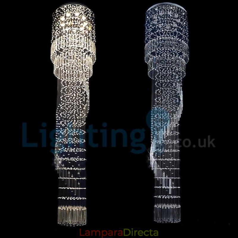 Lámpara de araña contemporánea moderna con montaje empotrado, lámpara colgante con forma de gota de lluvia de cristal