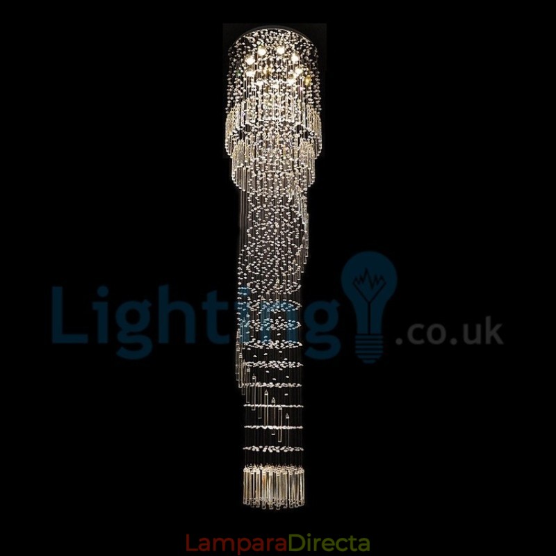 Lámpara de araña contemporánea moderna con montaje empotrado, lámpara colgante con forma de gota de lluvia de cristal