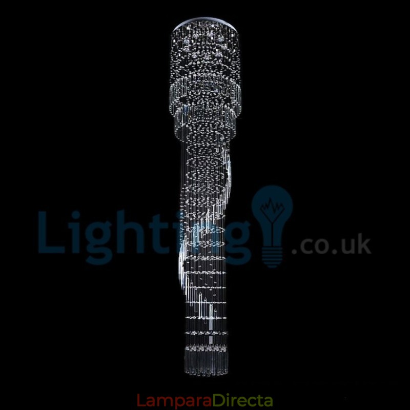 Lámpara de araña contemporánea moderna con montaje empotrado, lámpara colgante con forma de gota de lluvia de cristal