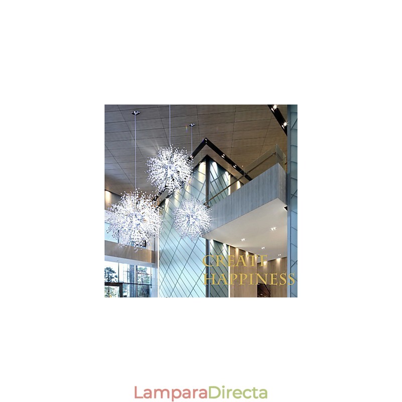 Lámpara colgante de araña con imitación de globo de cristal