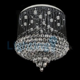 Lámpara de araña contemporánea moderna con montaje empotrado, lámpara colgante con forma de gota de lluvia de cristal