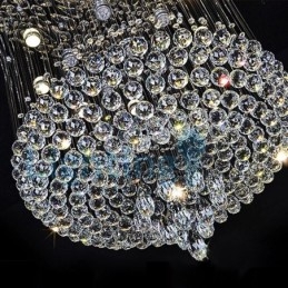 Lámpara de araña contemporánea moderna con montaje empotrado, lámpara colgante con forma de gota de lluvia de cristal