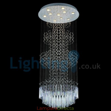 Lámpara de araña contemporánea moderna con montaje empotrado, lámpara colgante con forma de gota de lluvia de cristal Lámpara de araña contemporánea moderna con montaje empotrado, lámpara colgante con forma de gota de lluvia de cristal