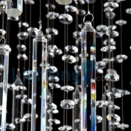 Lámpara de araña contemporánea moderna con montaje empotrado, lámpara colgante con forma de gota de lluvia de cristal