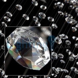 Lámpara de araña contemporánea moderna con montaje empotrado, lámpara colgante con forma de gota de lluvia de cristal