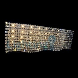 Lámpara de araña contemporánea moderna con montaje empotrado, lámpara colgante con forma de gota de lluvia de cristal